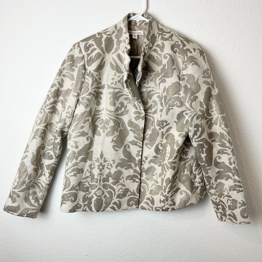 Coldwater‎ Creek Blazer Shimmer Jacket Paisley Brocade Multicolor 16 Short 259​